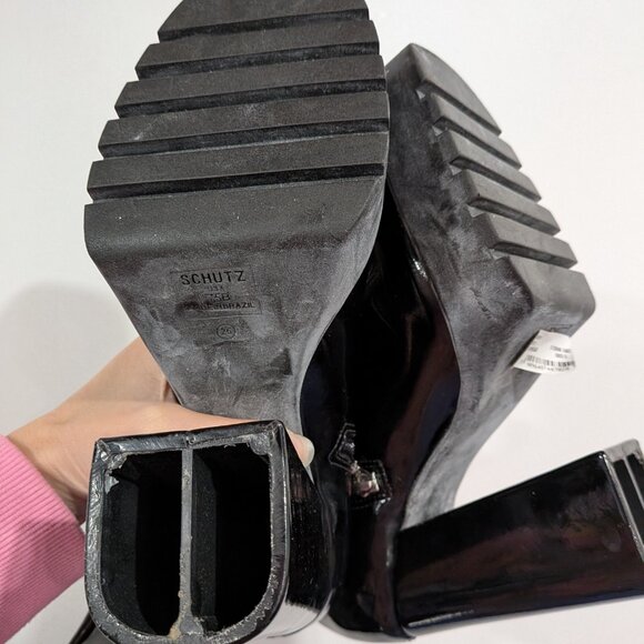 Schutz Darlyn Pleather Over the Knee Boots Black Size 7.5 - Picture 7 of 8